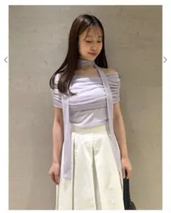 SNIDEL ギャザーアシメカットプルオーバー