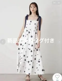 新品タグ付き SNIDEL ショルダーリボンエンブロイダリーワンピース