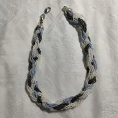 ビーズ編みリード 黒白青 約30cm