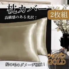 枕カバー 袋タイプ シャンパン 2枚組 美肌用 ベッド 寝室