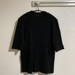 GU ジーユー 半袖リブニット 黒