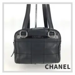 CHANEL シャネル チョコバー ショルダーバッグ ブラック キャビアスキン