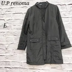 R4158 /ユーピーレノマ 【L】 中綿入りジャケット ブラック
