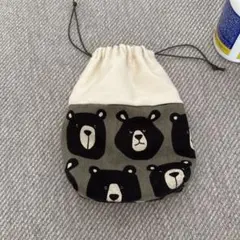 小さめ小物入れ ハンドメイドかわいいクマ模様の小物入れ