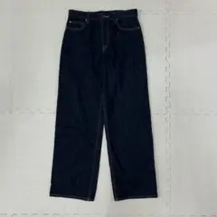 UNIQLO ダークブルー ワイド バギーパンツ　26 ウエスト66cm