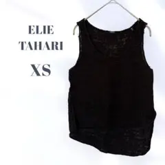 US古着 ELIE TAHARI ブラック タンクトップ XS ニット 黒