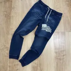 新品デニムスウェットストレッチスキニージョガー■西海岸サーフザラ ロンハーマン系
