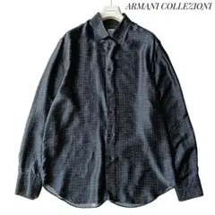 【アルマーニコレツォーニ】シルクシャツ XL 総柄 長袖