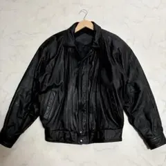 美品✨VINTAGE A2 フライトジャケット レザー キルティング中綿 黒 L
