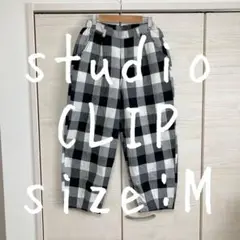 スタジオクリップ　着が効くナツPANTS スラウチパンツ　チェック　M 夏　楽