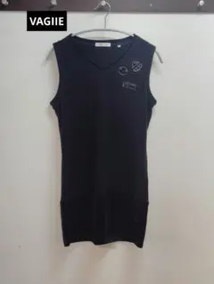 VAGIIE ブラック ノースリーブ Tシャツ サイズ36[HM]