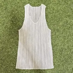 プリーツプリーズ イッセイミヤケ グレー タンクトップ