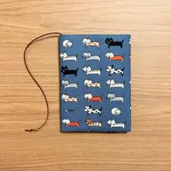 【 文庫本 】ブックカバー ハンドメイド ねこだらけ ブルー