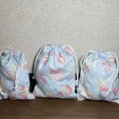 ハンドメイド　ゆめかわ　巾着3点セット