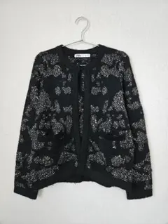 未使用 ZARA スパンコールカーディガン