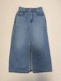GU デニムフロントスリットロングスカート サイズS