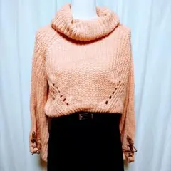 【美品】pumpkin リボン 編み上げ ショート丈 ハイネック 量産型
