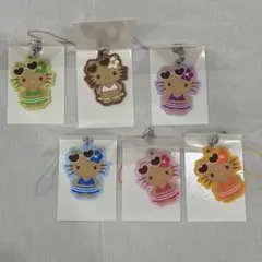 日焼けキティ ラバーストラップ 全6種 コンプリートセット