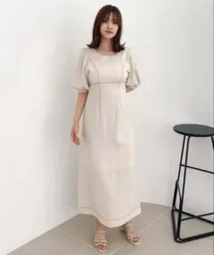 【新品】archives アルシーヴ バックリボン配色ステッチワンピース