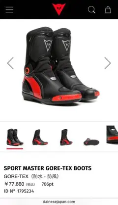 【ほぼ未使用】Dainese SPORT MASTER GORE-TEX