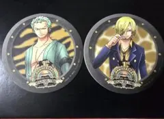 ワンピース ゾロ サンジ コースター2枚セット 麦わらストア 1周年記念 限定品