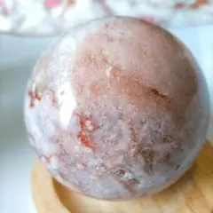 天然石桜瑪瑙ピンクアメジスト共生スフィア