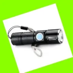 ❤懐中電灯 ❤led 強力 軍用USB充電式 防水 スキー黒