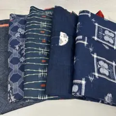 紬 着物 正絹 5着 着物まとめ売り 着物リメイク材料 S-2413