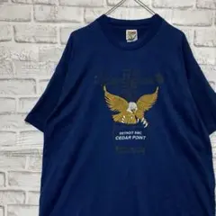 USA製90sヴィンテージTシャツ！シングルステッチ　ブルー半袖古着XL24