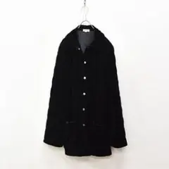高級品 FOXEY ベロア キルティング ロング コート ジャケット 黒 金