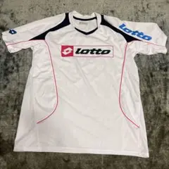 lotto メッシュシャツ ホワイト Vネック　XL