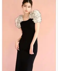 極美品✨ SNIDEL イントリケートフリルコンビニットワンピース