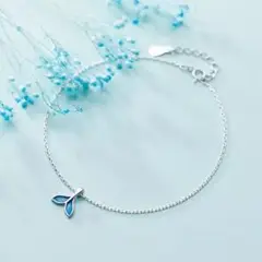 R126 アンクレット マーメイド ハワイアン 人魚 青 プレゼント シルバー