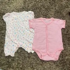 ピンクロンパース　2点セット　70〜80サイズ