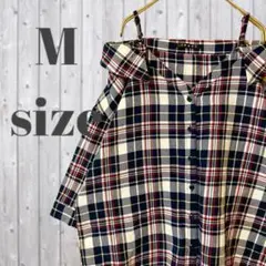 【INGNI】イング シャツ トップス チェック オフショルダー ゆったり