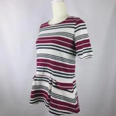 【3】HUSHUSHハッシュアッシュ ボーダー柄トップス レディース