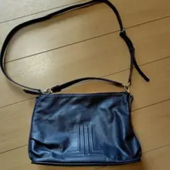 LANVIN　ブラック レザー ショルダーバッグ