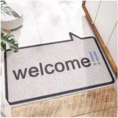 ソ　玄関マット 吹き出し かわいい　WELCOME 38.5×75cm