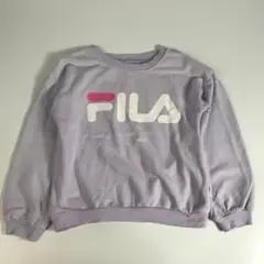 子供服 130㎝ FILAフィラ トレーナー ロゴ パープル 裏起毛F1A128