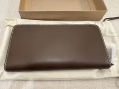 【新品未使用】 MASSENI 長財布 本革 ダークブラウン ★傷アリ格安★