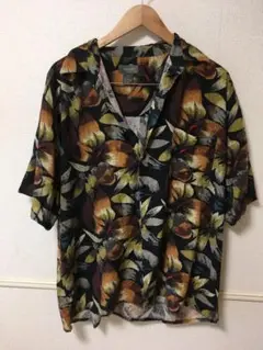 BRUNO 花柄シルクシャツ XL