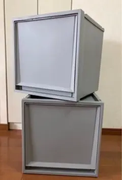 ◆2個セット スタイリッシュグレー キューブ型BOX収納 ◆取りに来てくださる方