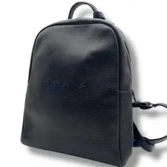 美品！　アニエスベー　シボ革　リュック　レザー　黒　ブラック