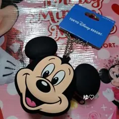 ディズニー　ミッキー　バッグチャーム　コインケース　キーホルダー　スクバ　新品