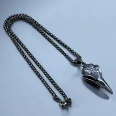 ヴァイキング スカル カラス ネックレス ステンレス シルバー