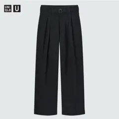 UNIQLO U ベルテッドタックワイドパンツ