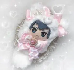 【ぬい服】ちびぐるみ 白ふわ×ピンクねこ♡ （10cm〜12cm）