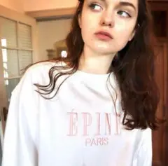 epiee PARIS embroidery sweat white×pink