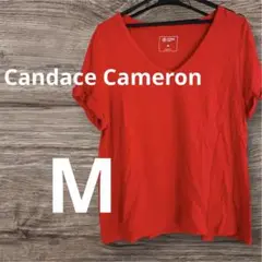 一点物✨Candace Cameron Bure レッド Vネック Tシャツ M
