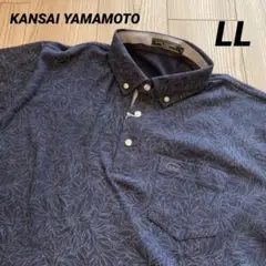 【新品】KANSAI YAMAMOTO 半袖ポロシャツ　総柄　LL 刺繍